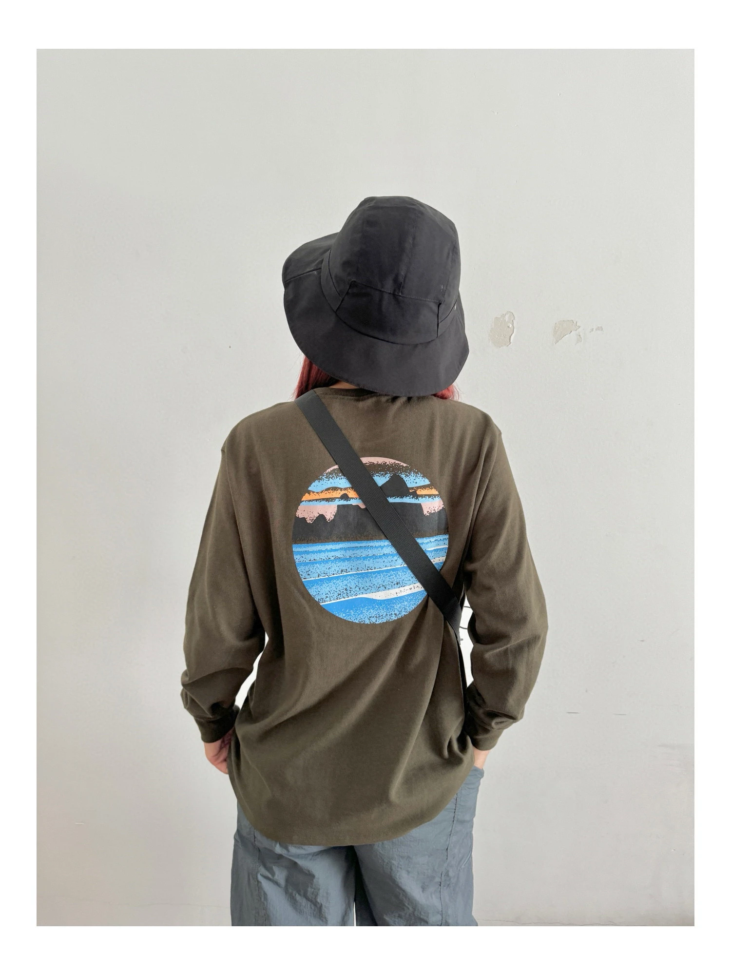 American Mountain Outdoor Retro Peak Print 280 High Weight Pure Cotton Soft Comfortable Breathable Long sleeves Shirt Men and...