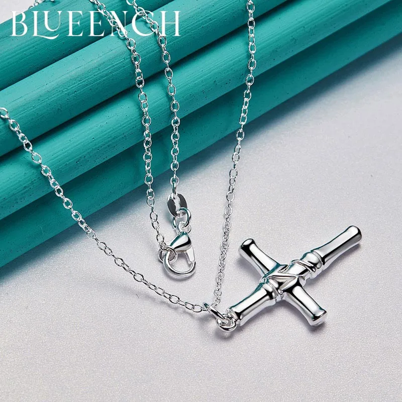 

Blueench 925 Sterling Silver Cross Pendant Necklace for Men Women Party Personality Charm Jewelry