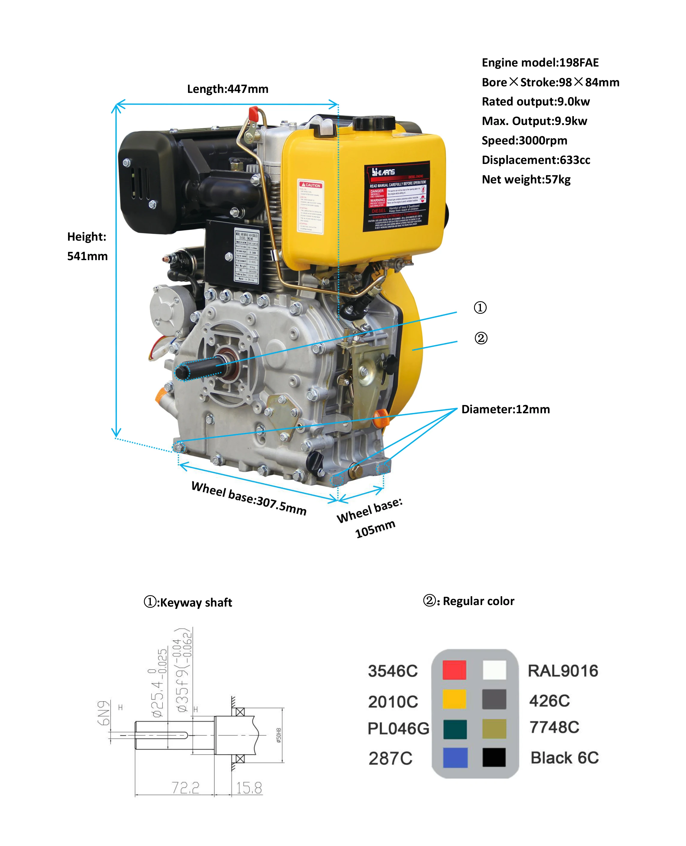 Одноцилиндровый небольшой масляный двигатель с воздушным охлаждением мощностью