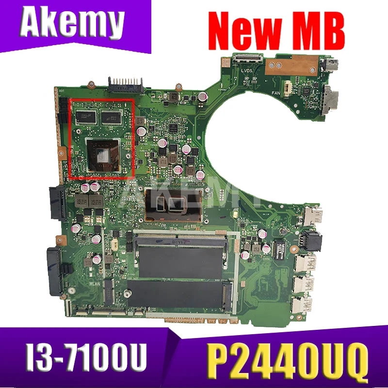 

Материнская плата Akemy P2440UQ MB._ 4G/I3-7100U (V2G) Материнская плата ASUS P2440UQ P2440UB P2440U для ноутбука 90NX0180-R00050
