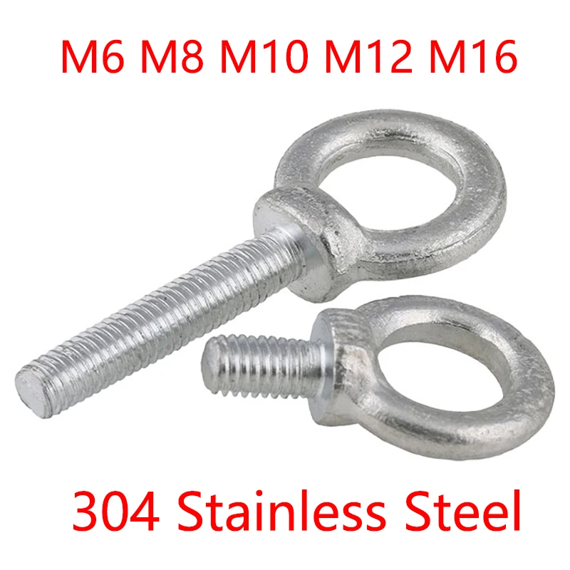 

1Pcs Lifting Eye Nuts/Screw Ring Eyebolt Ring Hooking Nut Screws M6 M8 M10 M12 M16 304 Stainless Steel Grade 4.8