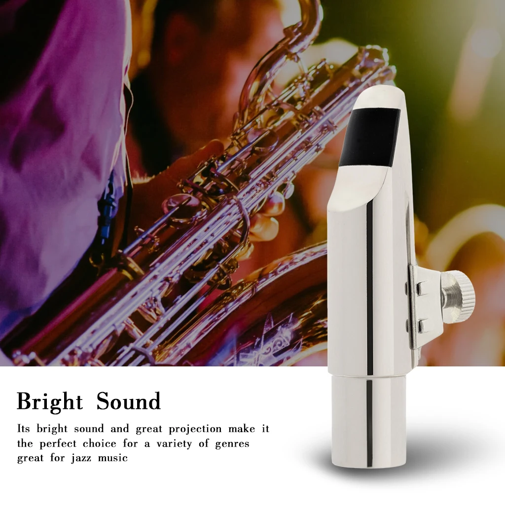 Mugig Advanced Alto Saxophone Mouthpiece Alto Sax Mouth Pieces Saxophone Player Size 56789 Alto Sax Mouthpiece Silver Plated MTP
