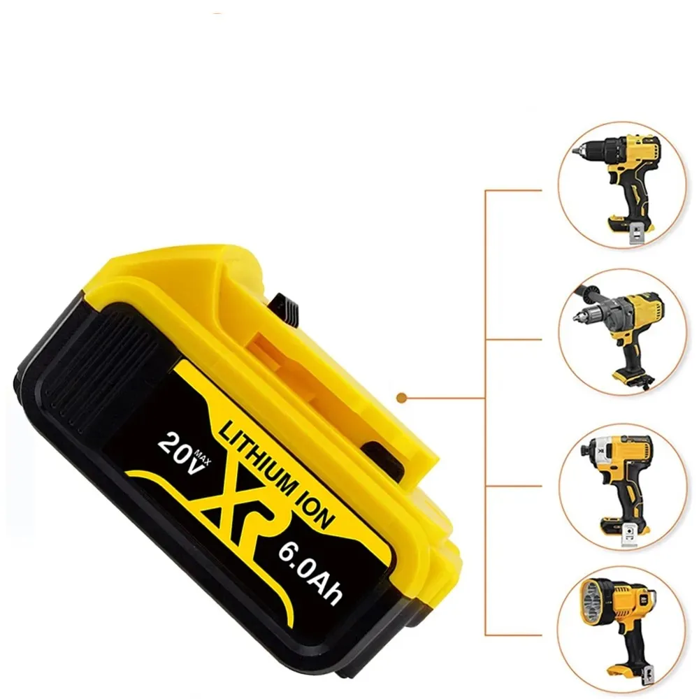 

Batería de iones de litio reemplazable para herramientas eléctricas Dewalt, 20V, 6000mAh, DCB205, DCB201, DCB203