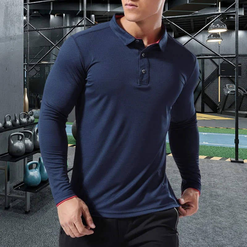 Plus Size Tops Men Sport T-shirt Long Sleeve Running Tees Dry Fit Breathable Training Clothes Gym Sportswear Fitness Sweatshirts