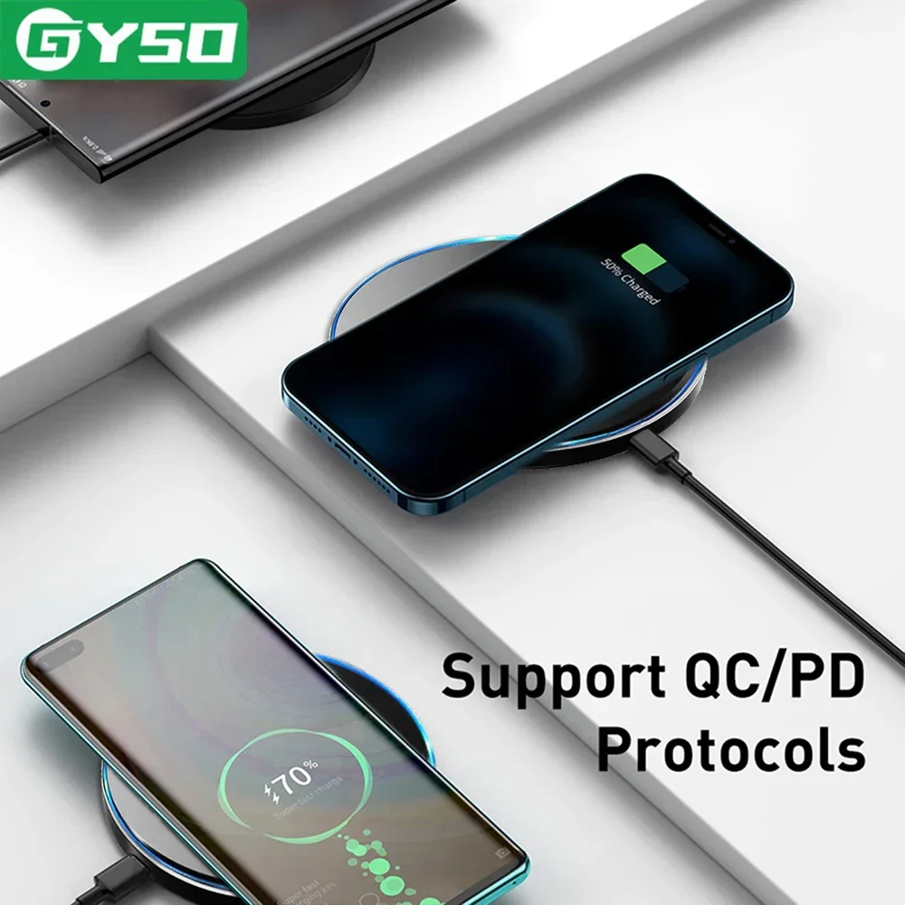 Фото Беспроводное зарядное устройство 50 Вт для iPhone 15 Pro Max 15 14 13, Индукционная быстрая Беспроводная зарядная станция для телефонов Samsung, Xiaomi, Huawei №2