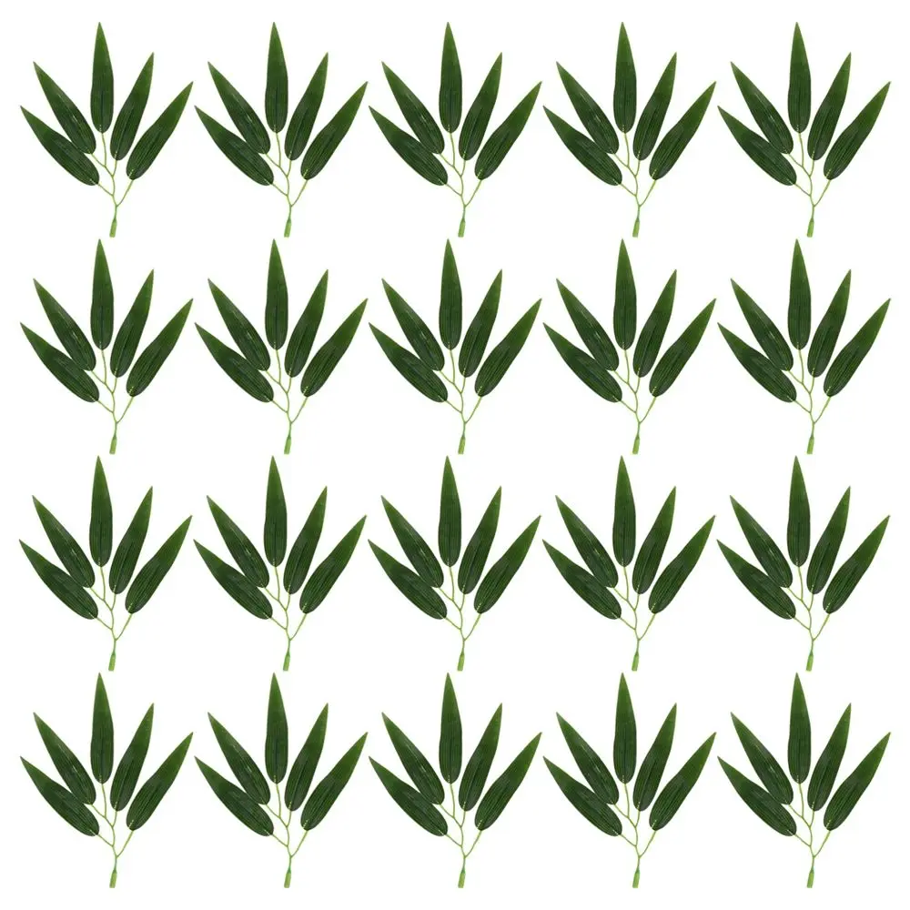 

50pcs Simulated Bamboo Leaves Bamboo Branches Fake Branches Household Decorations Adornment for Home Office Restaurant