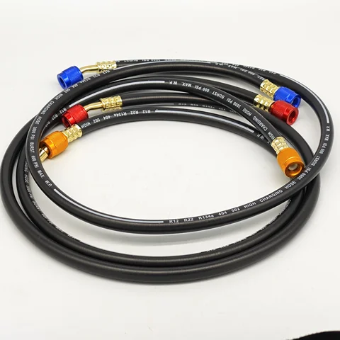 1M1.2M1.8M трехкомплект черной противовзрывной трубки хладагента для R12, R22, R134A, 404,502, комплект для зарядки автомобильного хладагента HVAC