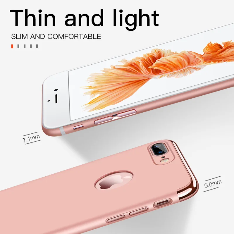 Роскошный противоударный чехол с покрытием для телефона iphone 7 8 Plus 6 6s 5 Блестящий