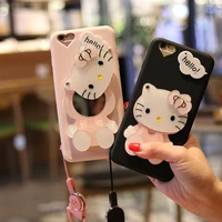 sanrio hello kitty with makeup mirror phone case for iphone 11 12 13 pro max mini x xs xr 7 8 plus se girl gift shockproof cover
