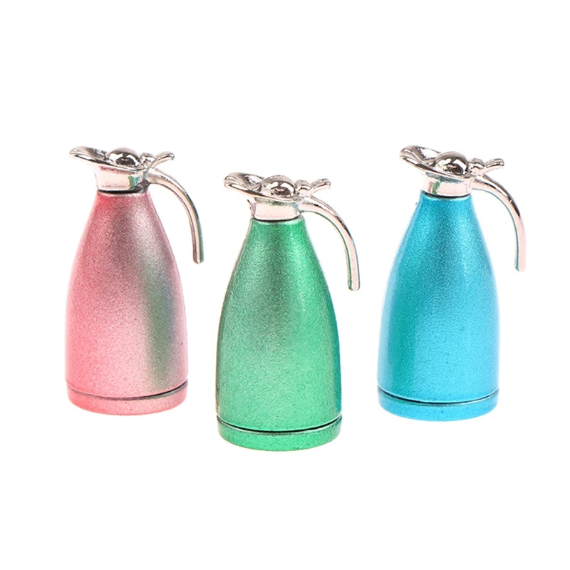 

1/12 миниатюрный чайник для кукольного домика, миниатюрный чайник для воды, портативный чайник, модель игрушек, кукольный домик, кухонная меб...