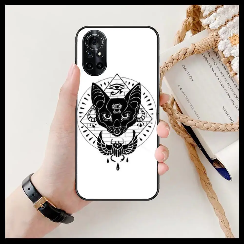 Прозрачный чехол Witch and cat для телефона Huawei Honor 20 10 9 8A 7 5T X Pro Lite