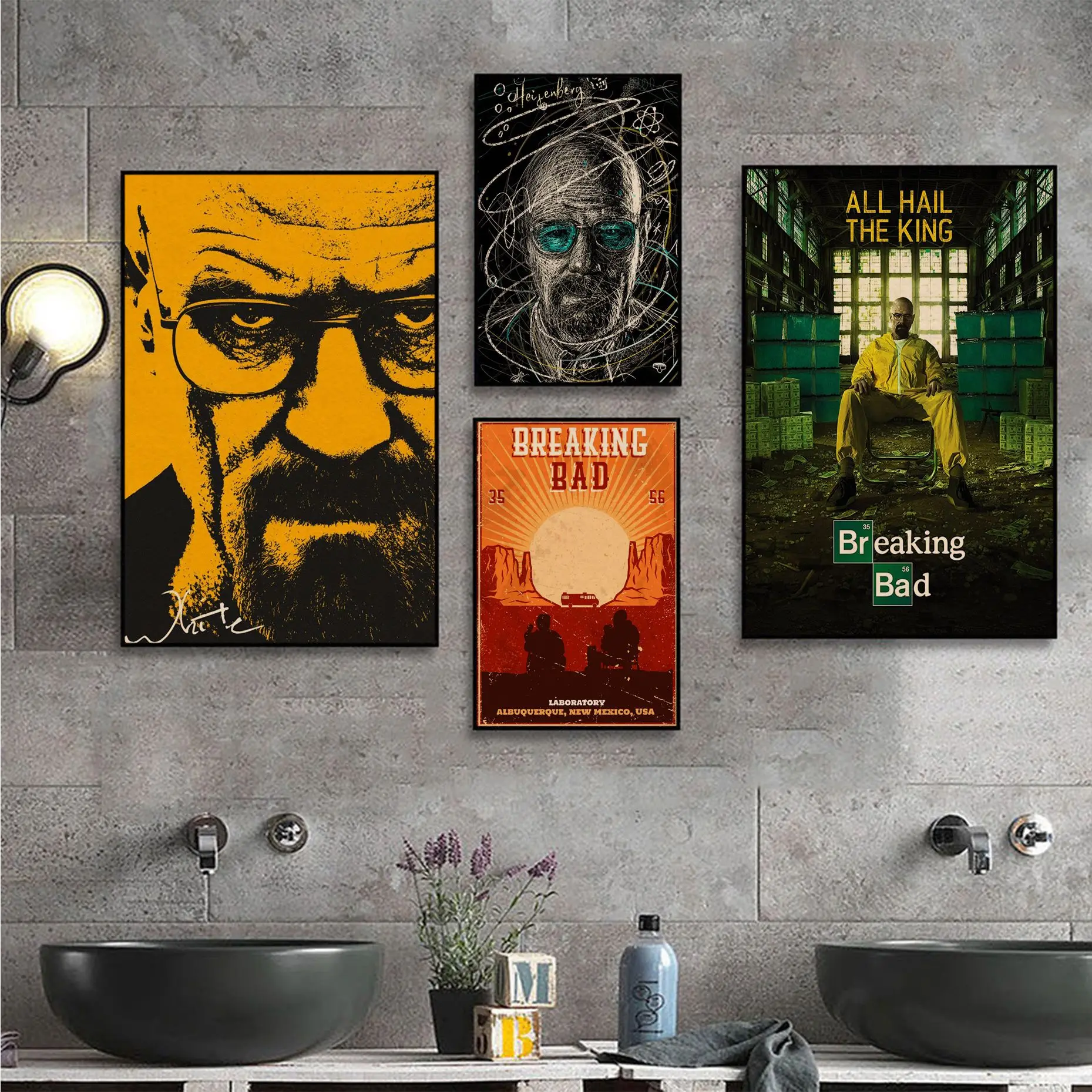 

Breaking Bad Classic Movie Posters Kraft Paper Sticker Home Bar Cafe Wall Decor