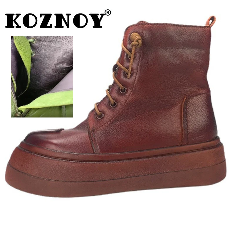 

Женские ботильоны из коровьей натуральной кожи, на плоской подошве, 4 см