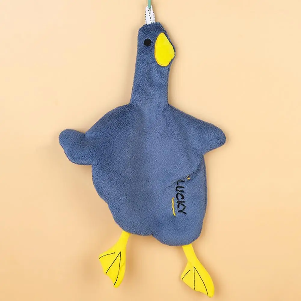 

Hanging Towel Chic Microfiber Absorbent Hanging Duck Hand Towel Coral Fleece Cleaning Towel