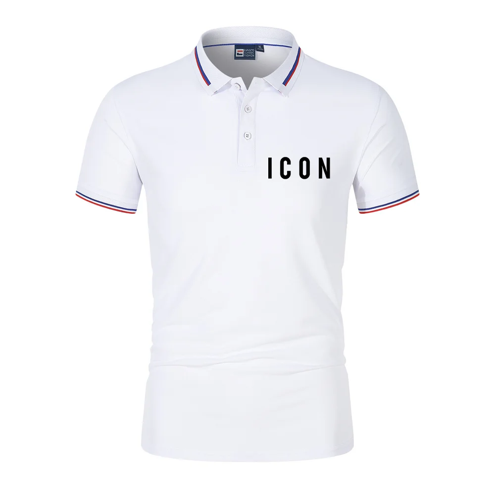 

Brand ICON Summer High Quality Casual Fashion Short Sleeve Polo Shirts Mens Cotton Lapel T-Shirt Polos Hommes Male Tops Tees 4XL