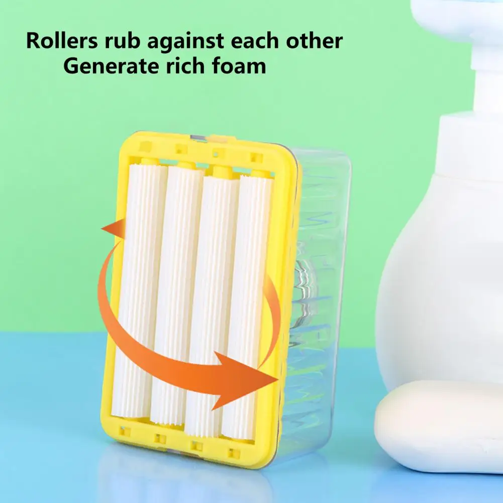

Durable Foaming Soap Box Reusable Soap Box Easy to Clean Roller Style Soap Holder Storage