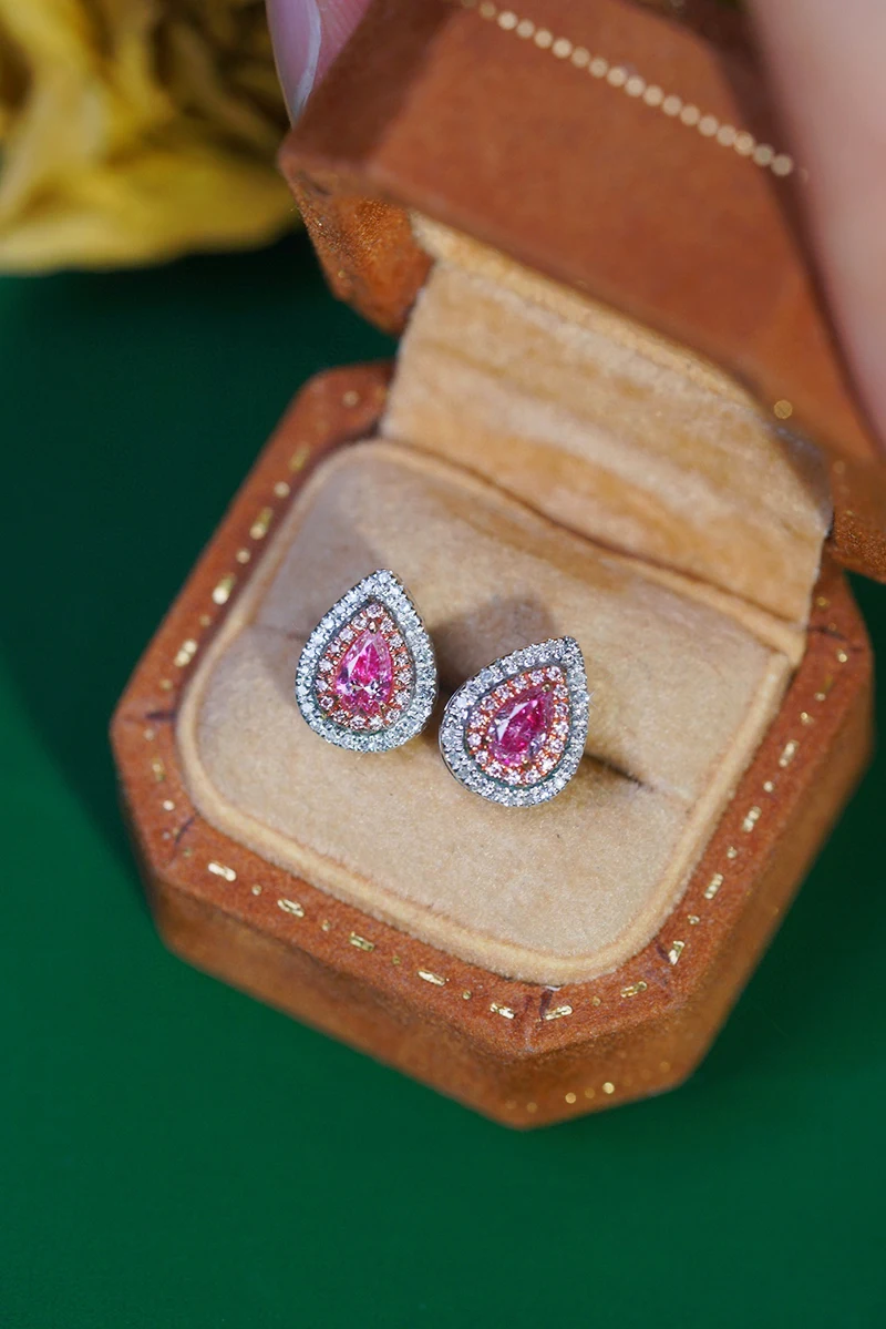 Серьги LUOWEND из белого золота 18 карат классические серьги-гвоздики в форме капли