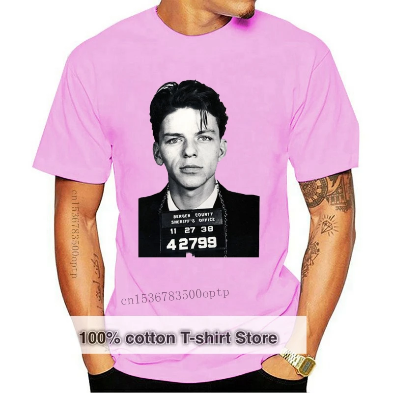 

Frank Sinatra Mug Shot Wicking T-Shirt W American Flag Car Coaster Popular Tee Shirt