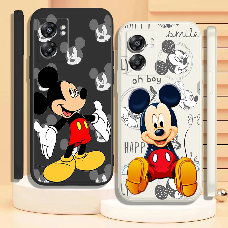

Disney Mickey Mouse Cute Case For OPPO Find X5 X3 Lite F21 A96 A94 A93 A77 A76 A74 A72 A57 A53S 5G Liquid Rope Phone Cover Coque