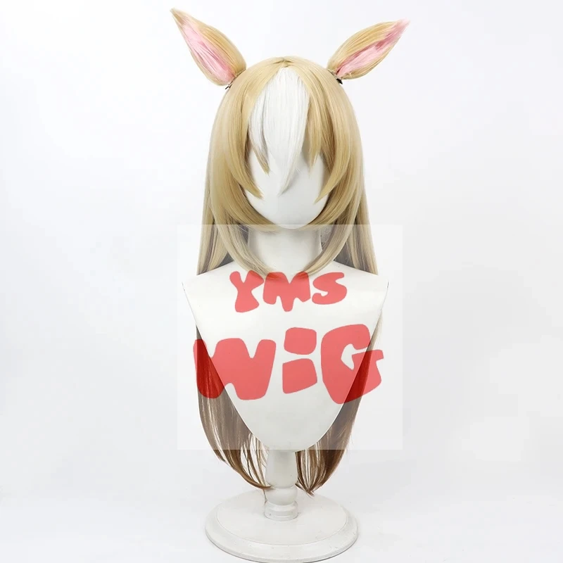Umamusume Pretty Derby Durandal Косплей Парик с Ушками Желтый Коричневый Термостойкие