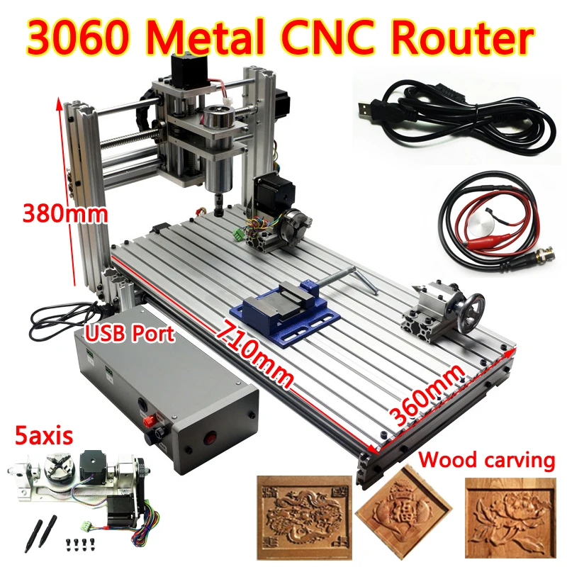 LY 400 Вт USB-порт 3 оси/4 оси/5 оси гравировальный станок DIY CNC 3060 металлический фрезерный станок с ЧПУ/Гравировальный сверлильный и фрезерный ста...