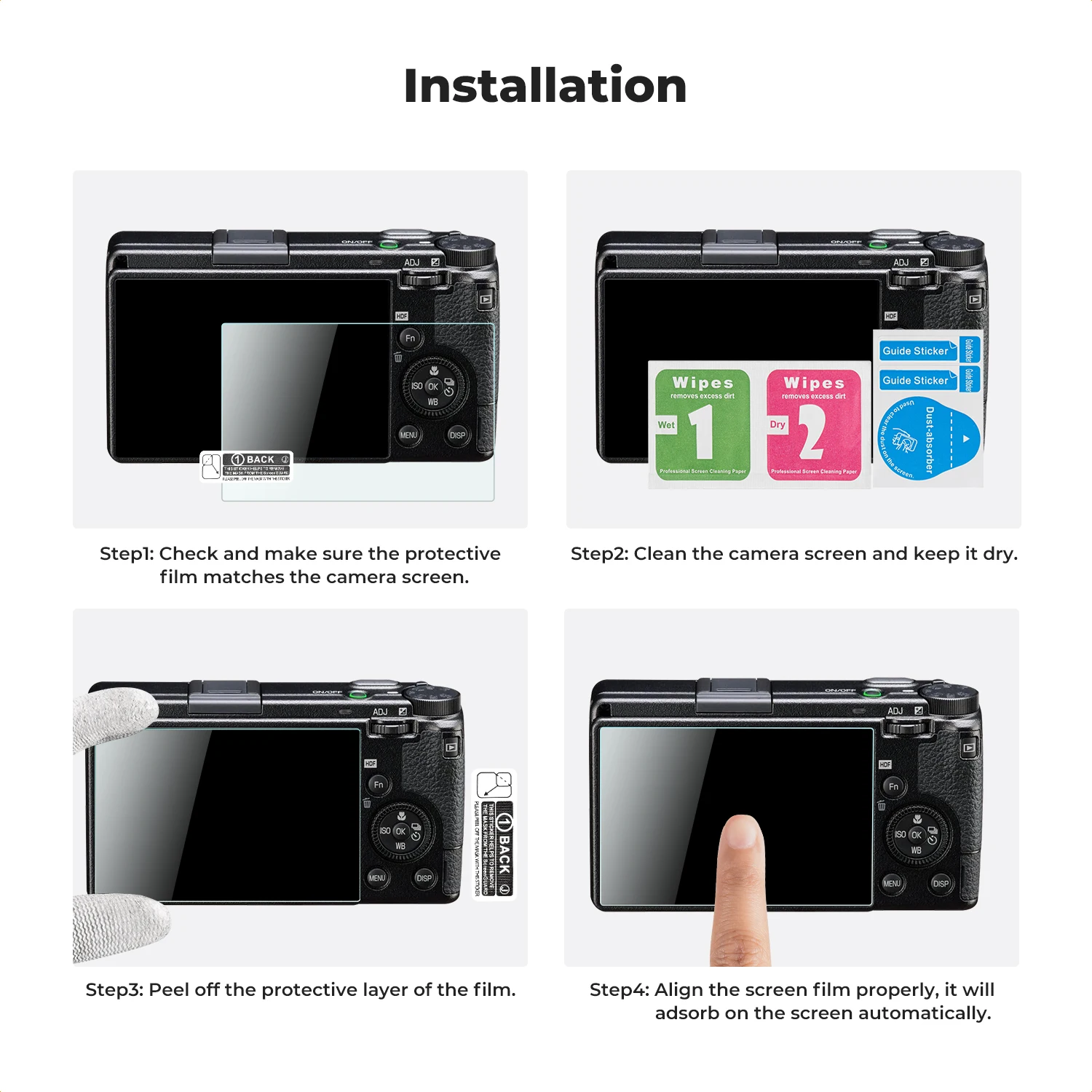 Защитная пленка для экрана камеры K&F Concept*3 для RICOH GRIII GRIIIx и уровня горячего башмака (art.: 3920d332bd40d) - 3920d332bd40d