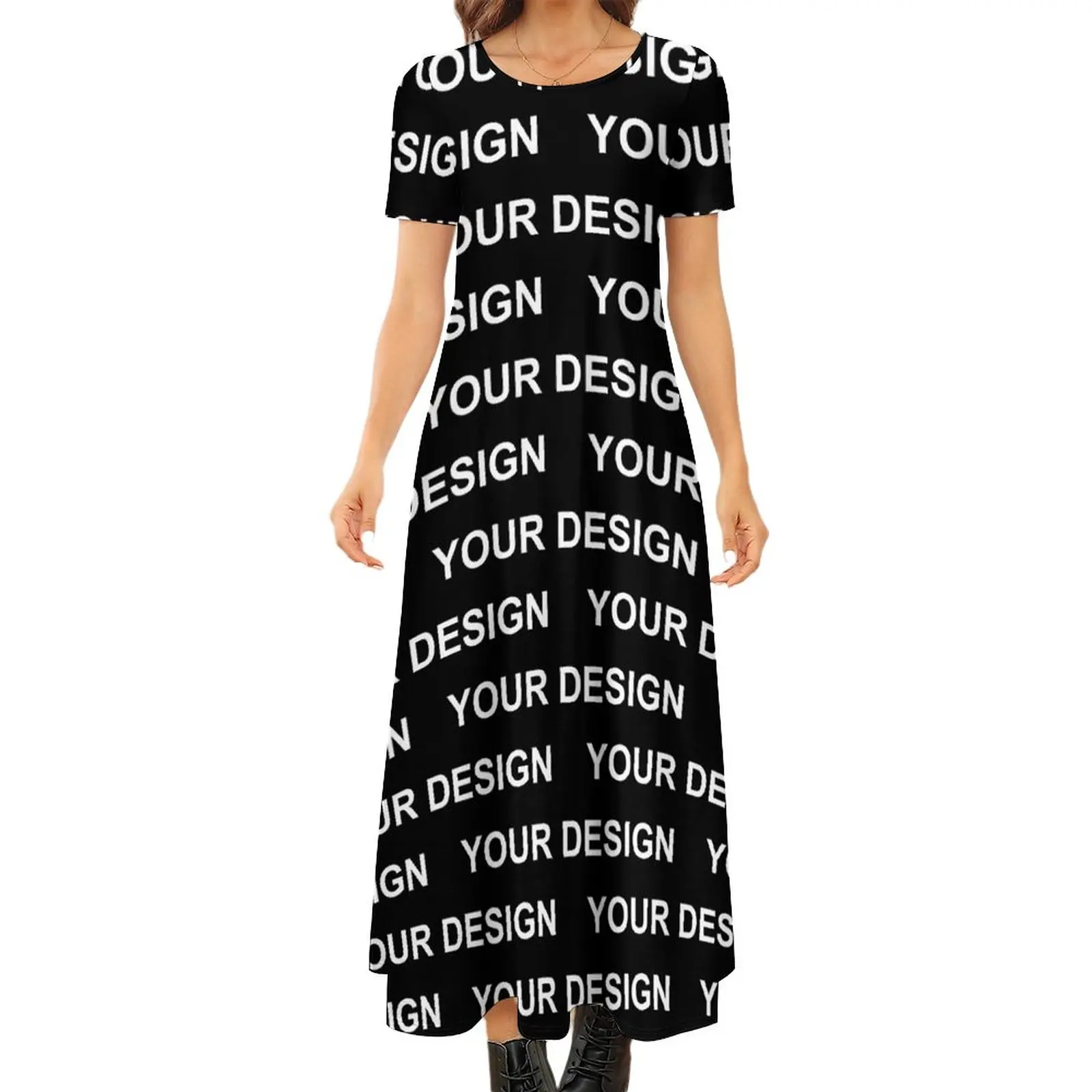 

Add Design Customized Dress Custom Made Your Image Elegant Maxi Dress Short Sleeve Street Fashion Bohemia Long Dresses Big Size