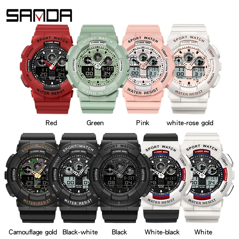 SANDA Led Digital Watch For Women Clock Ladies Waterproof Electronic Watches Woman Sports Diving Fashion Pink Wristwatch 3017 enlarge