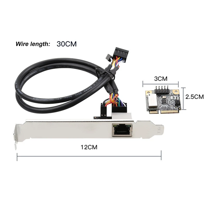 Фото Сетевая мини-карта PCI-E Gigabit, Ethernet Сетевая карта RJ45 для настольных ПК, сетевая карта PCIE, без драйвера №4