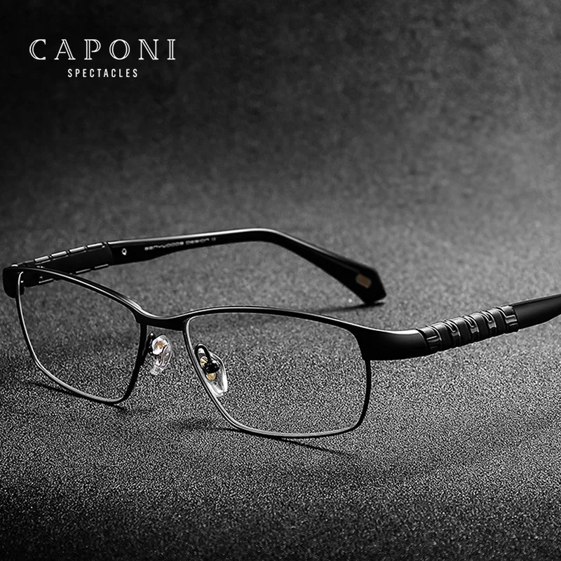CAPONI Новинка 2024 оправа для очков мужчин классические титановые очки с эффектом