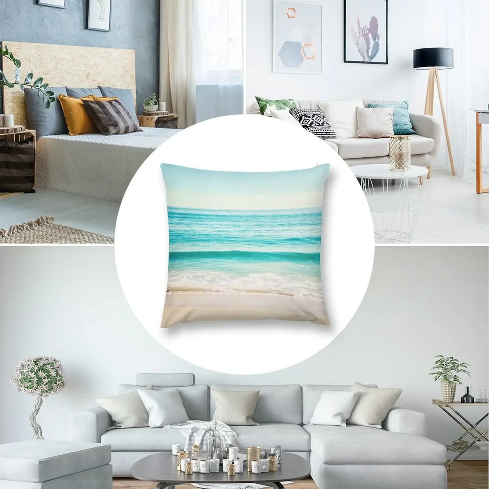 Чехол для подушки Ocean Turquoise Aqua Fujian