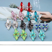new fashion crystal stud earrings vintage colorful rhinestone earrings jewelry accessories for women ear ring gift 2022