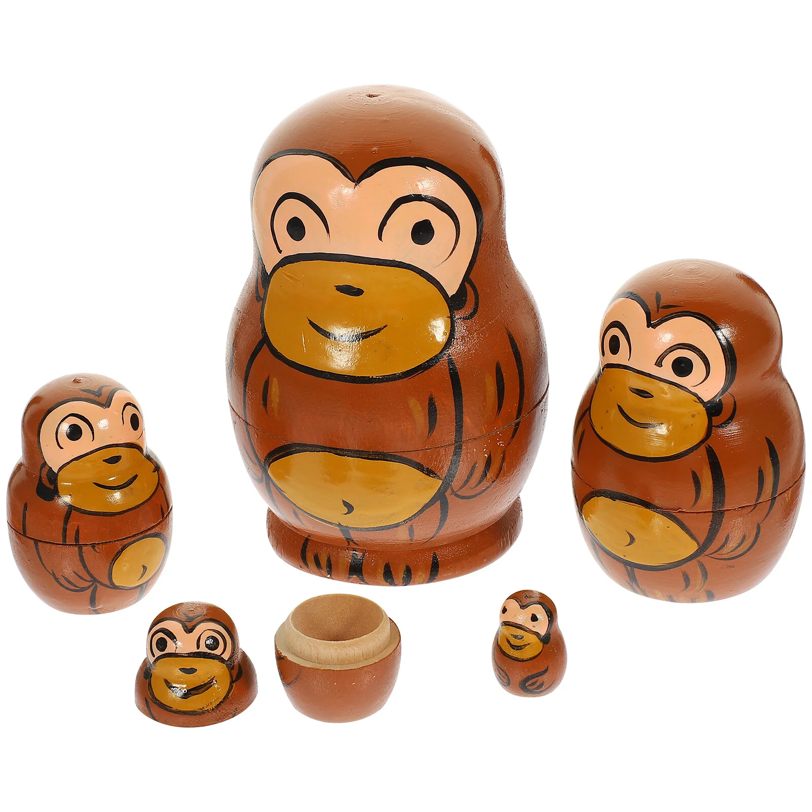 

Русские деревянные Мультяшные куклы, Матрешка, прекрасная гнездовая пятислойная игрушка для малышей, русский стиль