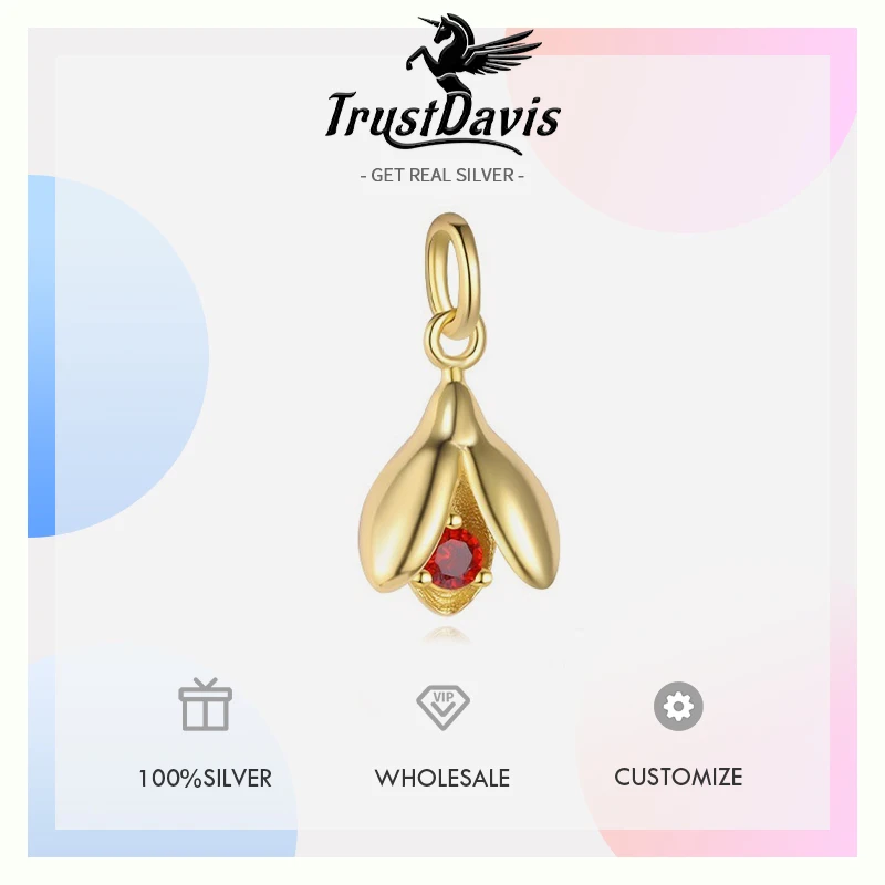 Trustdavis настоящее серебро 925 пробы, модный простой кулон с цветком на 12 месяцев, сделай сам, для женщин и девочек, изящные ювелирные изделия DS4742 (art.: 3920d428fbd26) - 3920d428fbd26