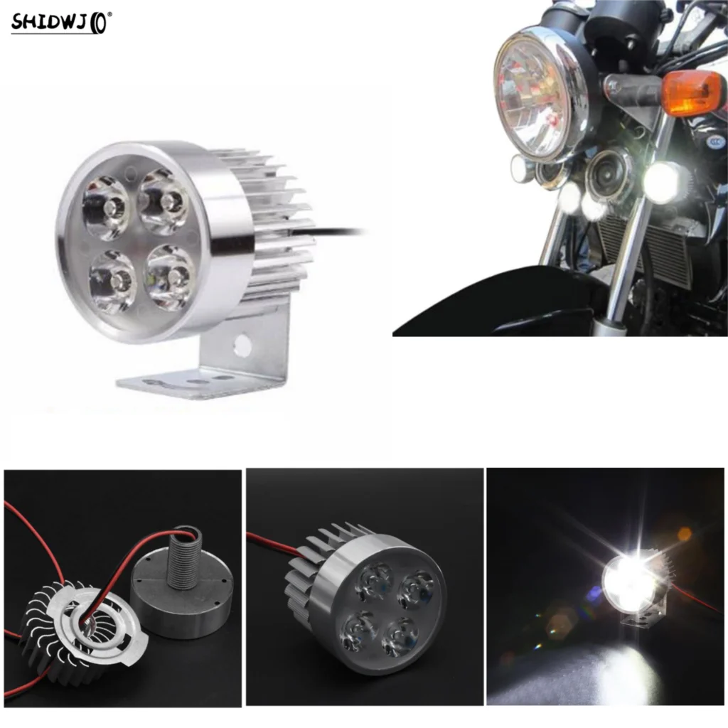 

12-85V High Quality 4LED Motorcycle Headlight Spot Light DRL Driving Spotlight Fog Lamp Waterproof Car Accessories