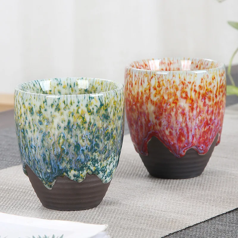 

Японский винтажный керамический кофейный стакан для эспрессо цвета Ретро печи меняющий молоко чай вино сакэ домашний офисный стол античны...