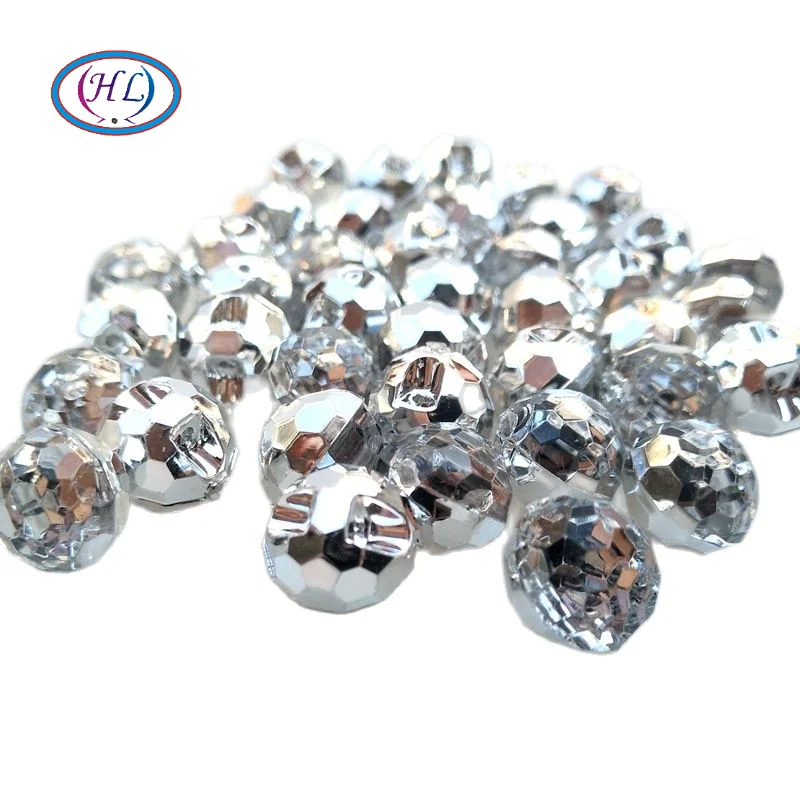 

HL 40pcs White Color Round Acrylic Buttons Apparel Sewing Supplies Garment Accessories DIY Crafts A737