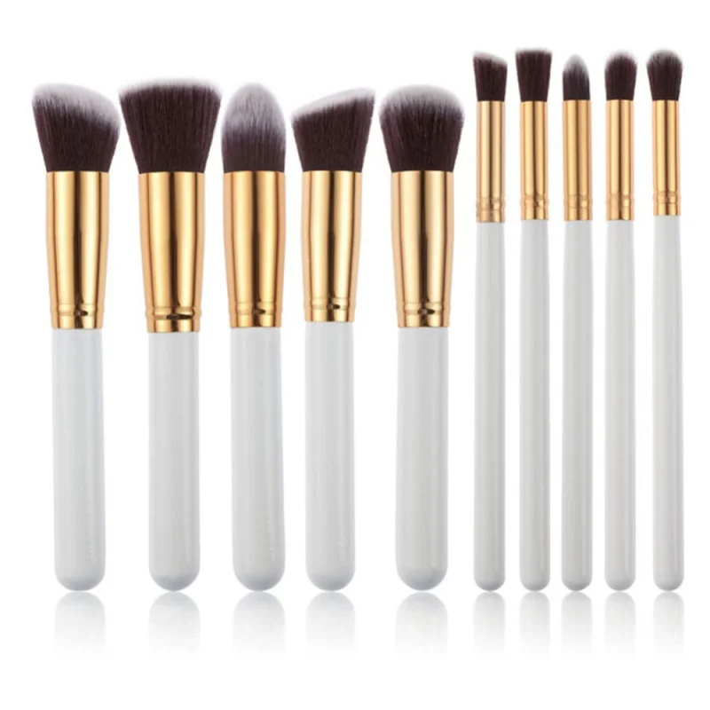 

New Arrive 10 Pcs Synthetic Kabuki Makeup Brush Set Cosmetics Foundation Blending Blush Makeup Tool Make Up Brushes