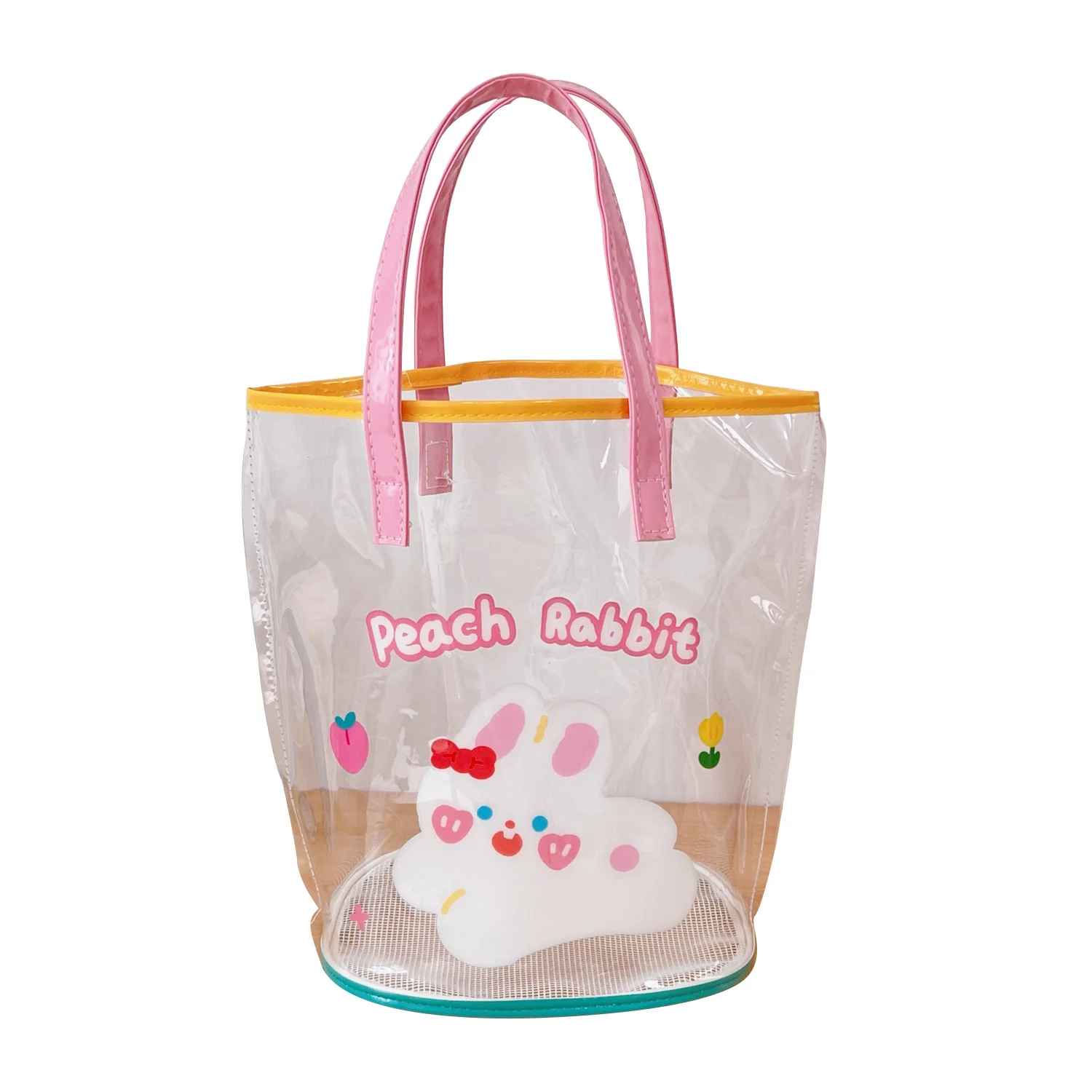 Новая пляжная сумка Желейная с маленьким тигровым медведем Маленькая женская