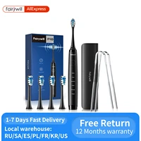fairywill electric toothbrush p10 toothbrush 5 modes rechargeable timer 4 brush heads 2 tongue scraper 1 travel case for adults