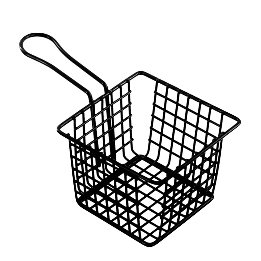 

Basket Fry French Fries Holder Baskets Fryerserving Frying Chips Mini Deep Wire Mesh Square Strainer Steel Net Handlefried