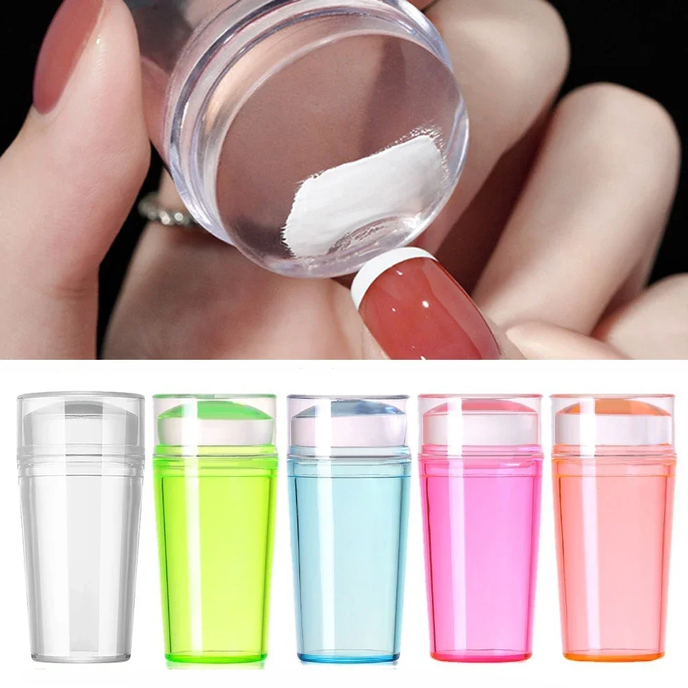 

Transparent Nail Stamper With Scraper 2pcs Jelly Silicone Stamp For French Nails Manicuring Kits Nail Art Stamping Tool Set