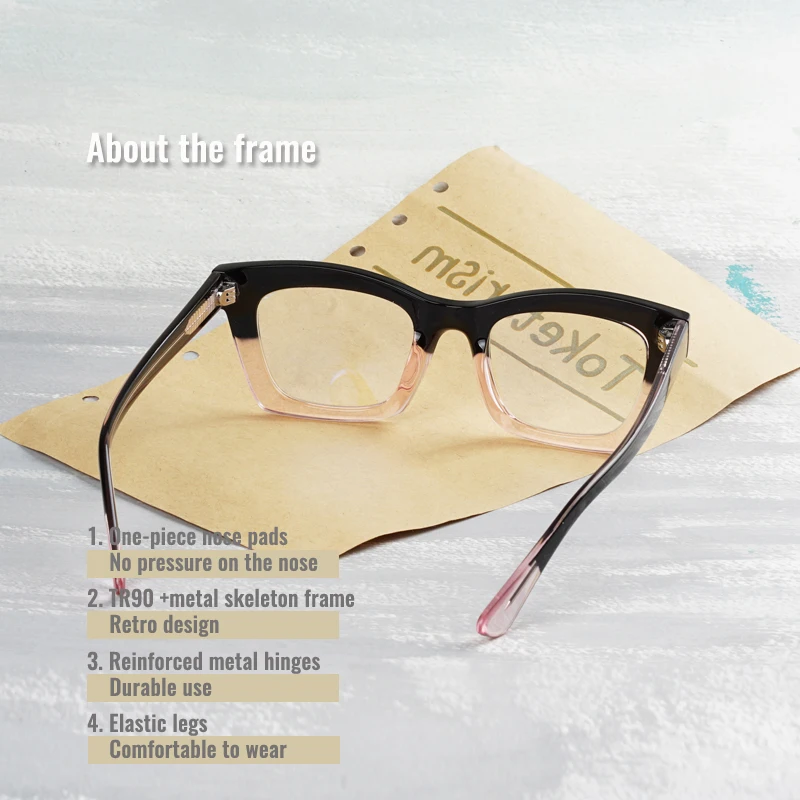 Женские квадратные ретро-очки Toketorism модные очки с защитой от синего света