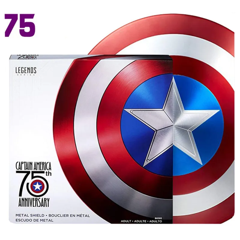 

75th Marvel Капитан Америка 1/1 щит алюминиевые металлические легенды Мстители Стив Роджерс экшн-фигурки коллекционные игрушки