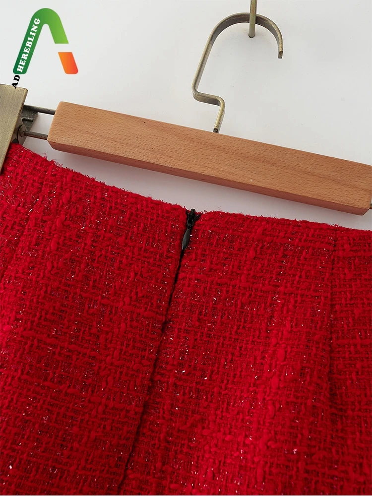 Женская Повседневная юбка-карандаш Adherebling красная твидовая шерстяная мини-юбка