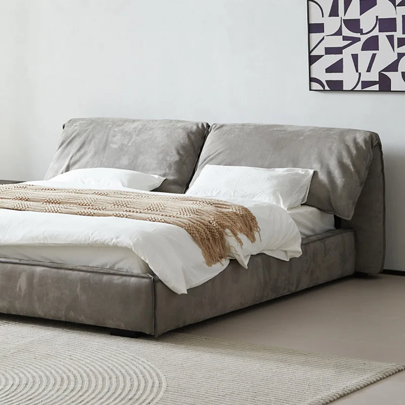 

Elephant Ear Suspended Bed Italian Minimalist Soft Bag Wedding Bed 1.8M Suspended Light Master Bedding Simple Style Double King