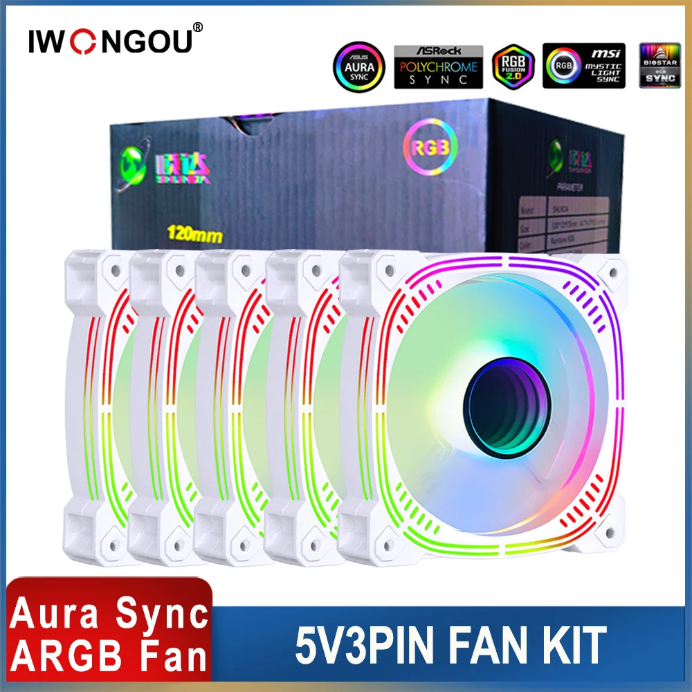 IWONGOU Kit Fan Argb 120mm Ar12pro Rgb 12cm Argb 4pin Pwm