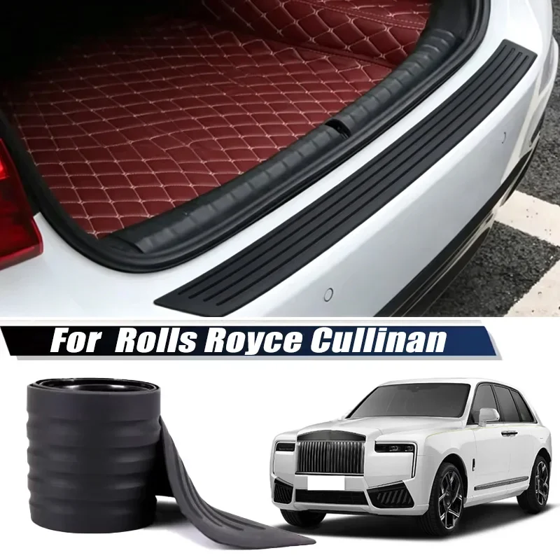 Фото Защитная накладка на порог багажника и задний бампер для Rolls Royce Cullinan, резиновая накладка-уплотнитель, декоративная полоса, автомобильные аксессуары №2