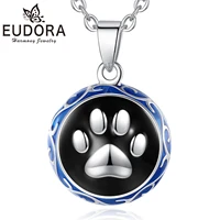 eudora harmony ball cat dog footprint necklace pregnancy bola angel caller pendant fashion maternity jewelry for women gifts