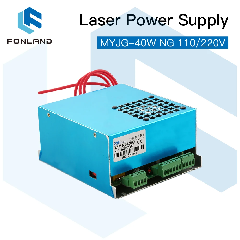 FONLAND 40W CO2 Laser Power Supply MYJG-40W NG 110V/220V for Laser Tube Engraving Cutting Machine